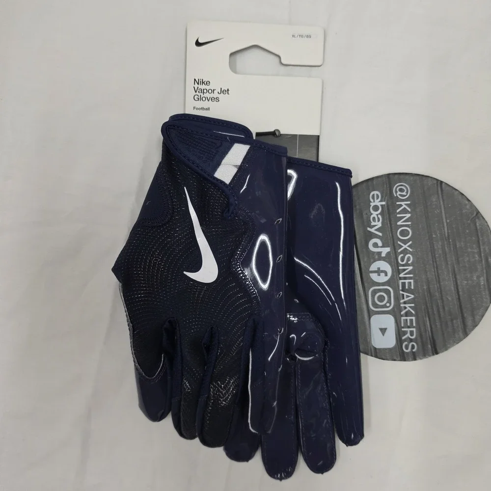 Nike Vapor Jet Football Gloves Navy White Men's Size XLarge